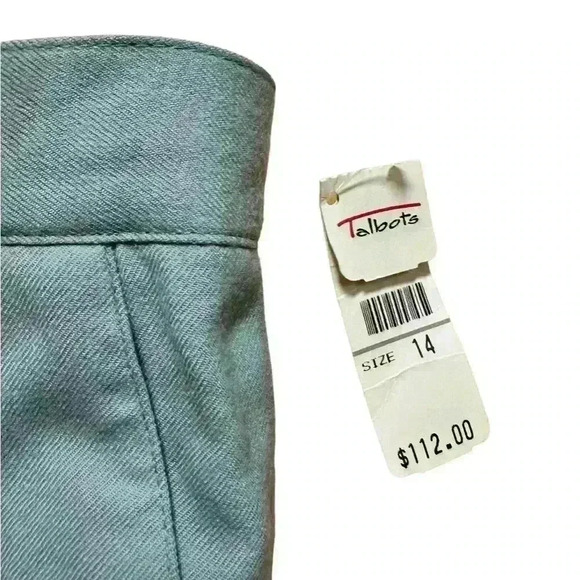VTG Talbots Women Sage Wool Pleated Front Straight Leg Ankle Pants NWT - Picture 4 of 11